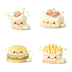 Cute Puffy Food Emoji
