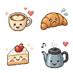 ドットで伝える かわいいカフェ絵文字 2