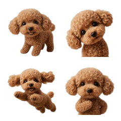 Fluffy Felt Toy Poodle Emoji