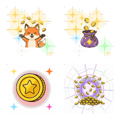 招財開運！金幣如雨下表情貼