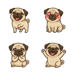 巴哥犬小摩卡：胖嘟嘟動態表情貼