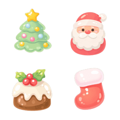 Squishy Pastel Christmas Emojis