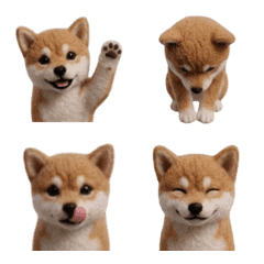 Puffy & Cute: 3D Felt Shiba Inu Emoji