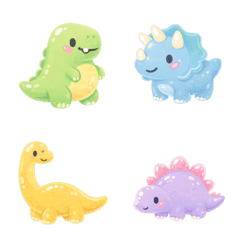 Squishy Dino Friends Emoji Set