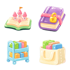 Squishy Bookworm Emoji Set