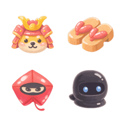 Squishy Ninja & Samurai Emoji Set