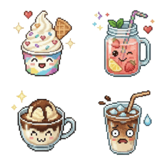 ドットで伝える かわいいカフェ絵文字 3