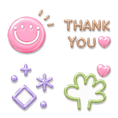 Simple and cute color scheme emojis