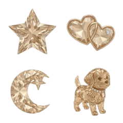 Sparkling Luxury Gold Diamond Emojis