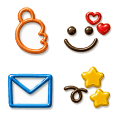 Colorful 3D glossy emojis