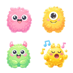 Squishy Friendly Monster Emoji Set
