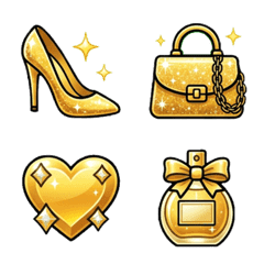 豪華！可愛名媛女子黄金繪文字