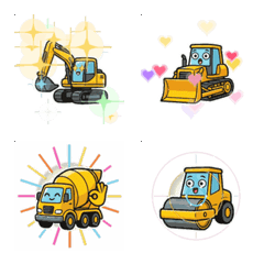 工作的重機可愛小動畫表情貼