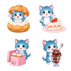 Blue Cat Emoji Dairy-Sweets-26'