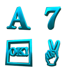 藍色亮粉動態裝飾文字貼圖 3d 酷炫 閃耀