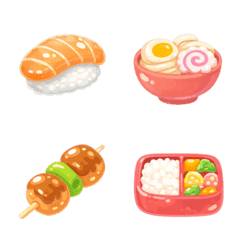 Squishy Pastel Japanese Food Emojis