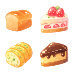 Cute & Squishy Bakery & Bread Emoji Set