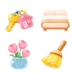 Cute Room Decor & Moving Emoji Set