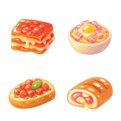 Cute & Squishy Italian Food Emoji Set