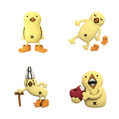 Old-Fashioned Chick Human Piyo 3D Emoji