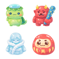 Squishy Japanese Yokai Emoji Set