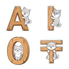 柴柴木紋字母表情貼