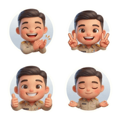 Thai Civil Servant: 3D Cute Emoji