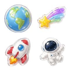 Glossy Space Emoji Stickers