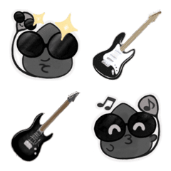 ギターのピックん！絵文字【Black】