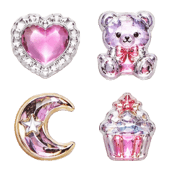 Puffy Pink Jewel Emojis