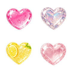 Puffy Juicy Heart Glitter Emojis
