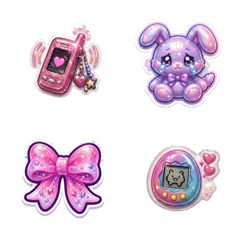 Heisei Gal Kawaii Glitter Puffy Emojis