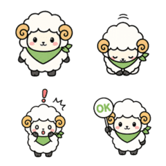 Kind-Hearted Bandana Sheep Emoji