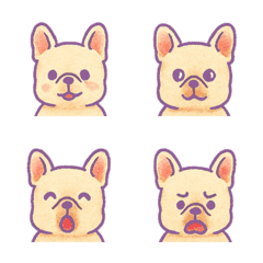 可愛法國鬥牛犬的每日情緒-紫色3