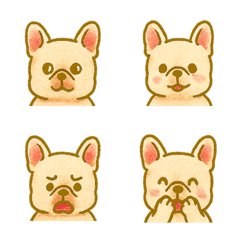可愛法國鬥牛犬的每日情緒-咖啡色3