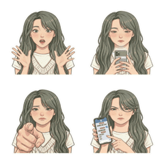 韓系冷感少女表情貼 vol.5