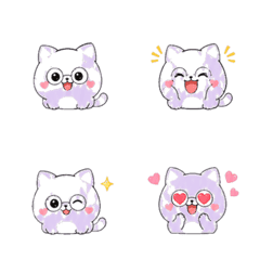 Lavender Cat Emoji Stickers