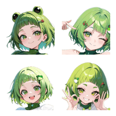 Cute Frog Girl Emojis