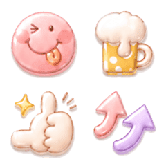 Soft muted color emojis