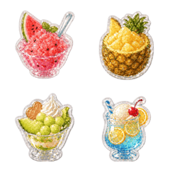 動態！立體貼紙風＊夏日甜點表情貼