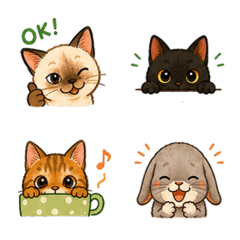 Cute Cat & Bunny Emojis