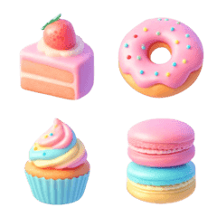 Realistic, dreamy, cute sweets-Emojis