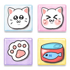 Cat Tile Sticker Style Emojis