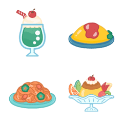 レトロ喫茶♪もこもこ絵文字