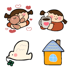 Round girl stamps