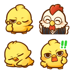 Deadpan Chick Emoji: Kokko & Piyota
