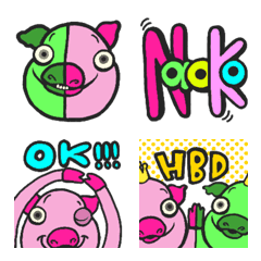 Neon Pig Emoji