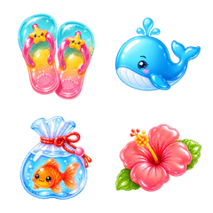 Colorful Summer-Themed Emojis