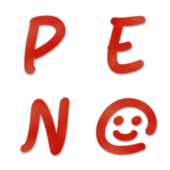 Red felt-tip pen, alphabet