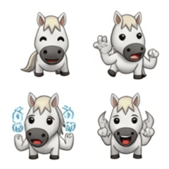 Yurukawa White Horse Emoji